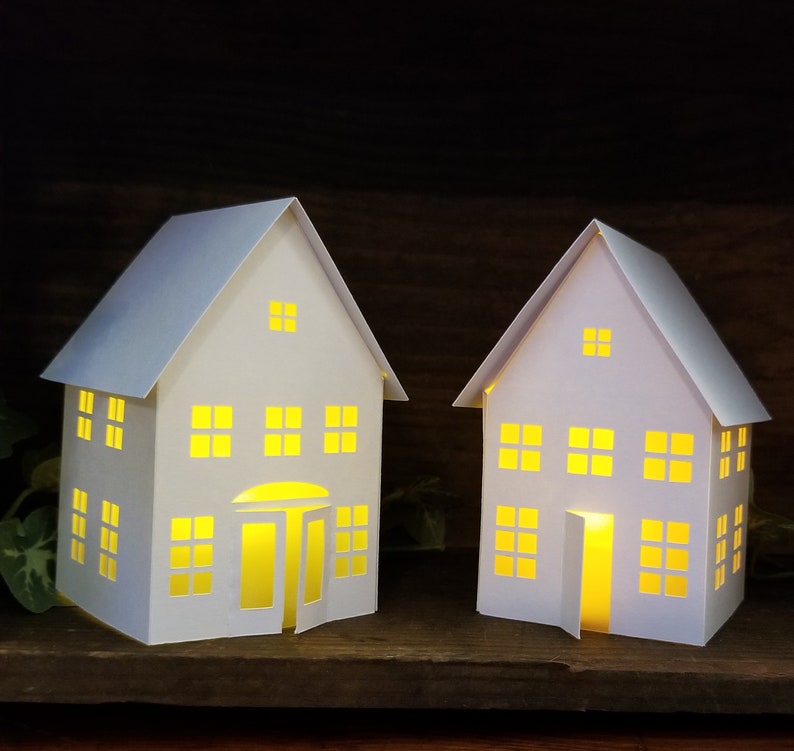 Tea Light Village Paper House Lighted Tea Light Paper House Etsy