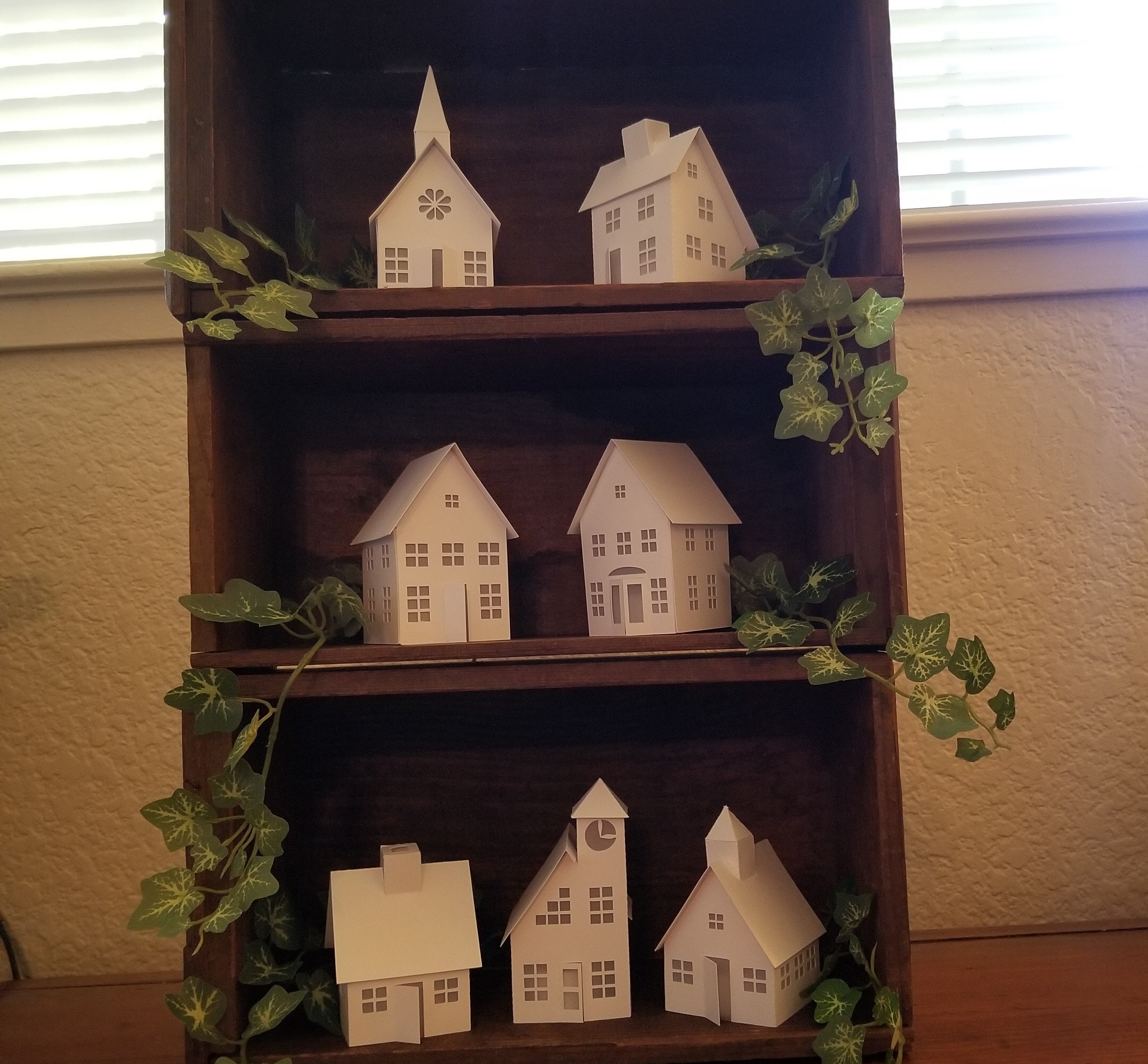 Tea Light Paper House Village Set, Trees, Luminary Lanterns - Etsy