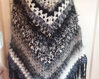 Not your granny's black & white shawl