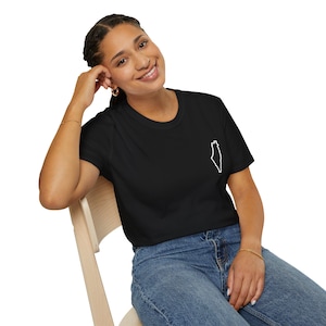 Palestine Country Outline | Arabic Gaza Calligraphy T-Shirt | Unisex Softstyle Middle Eastern Clothing | Gift for Him, Her | Freedom Series