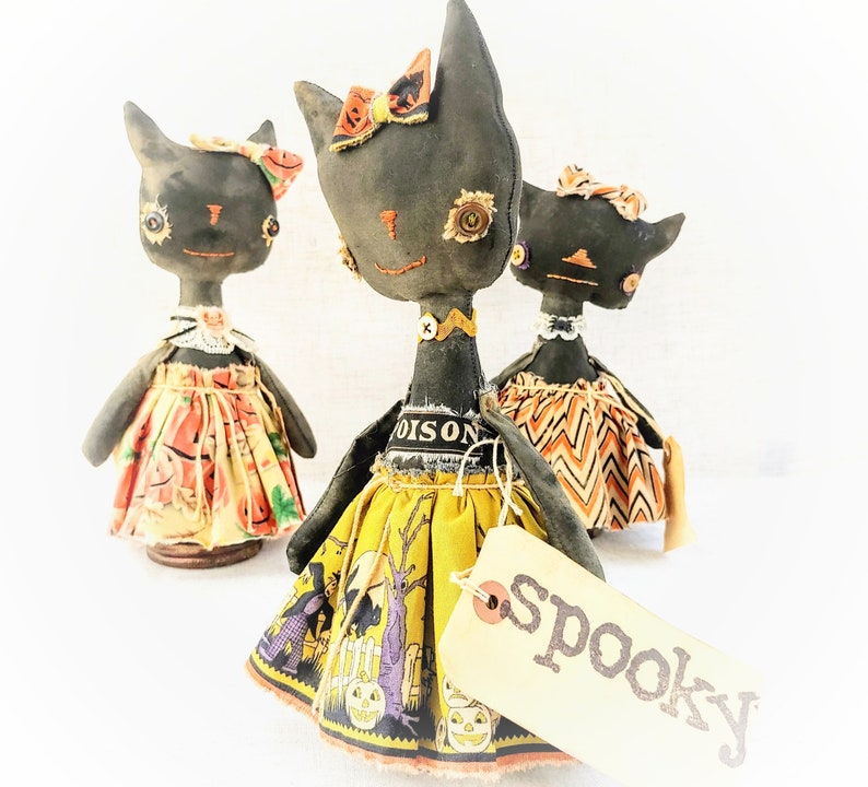 Halloween Cat Doll Tutorial PDF Files Primitive Doll Etsy