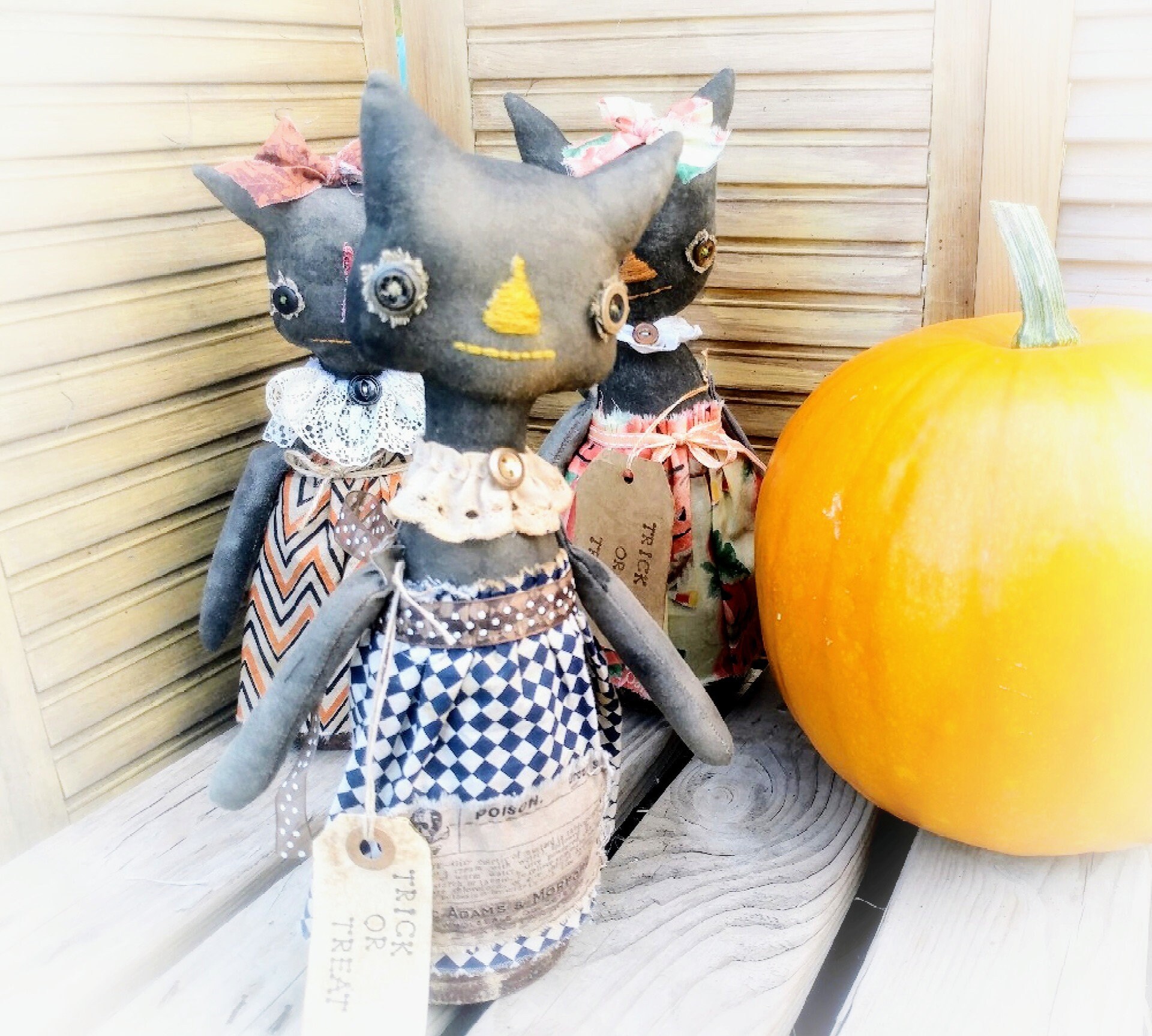 Halloween Cat Doll Tutorial PDF Files Primitive Doll Etsy
