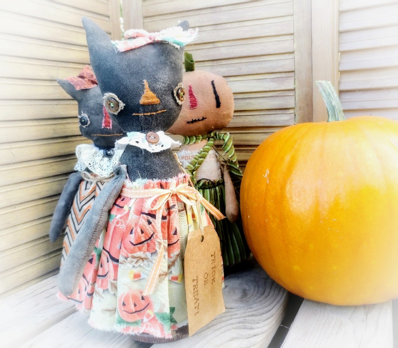 Halloween Cat Doll Tutorial PDF Files Primitive Doll Etsy
