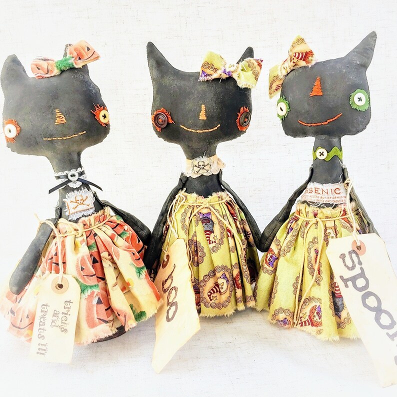 Halloween Cat Doll Tutorial PDF Files Primitive Doll Etsy
