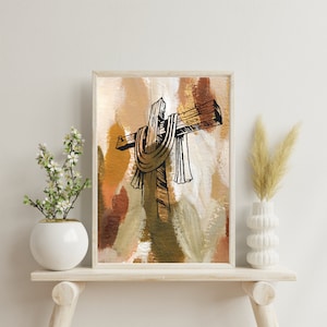 DIGITAL CROSS ARTWORK, Christian Modern Art, Christian Artwork, Christian Home Decor, Christian Wall Art Printable, Wall Painting, Wall Art