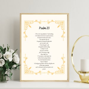 Psalm, Psalm 23, Modern Christian Art, Christian Home Decor, Digital Art Download, Scripture Wall Art, Bible Verse Print, Christian Art Work
