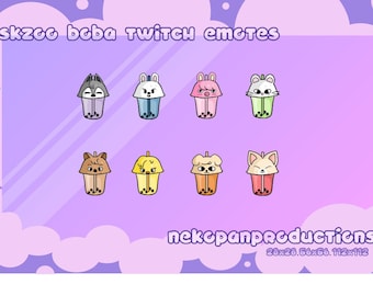 Stray Kids SKZOO Boba Twitch/Discord Emotes