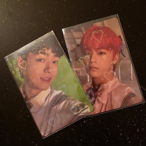 Fundas para tarjetas holográficas para corazón 50-100CT [KPOP]