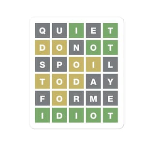 Wordle Sticker (keine schimpfende Auflage)