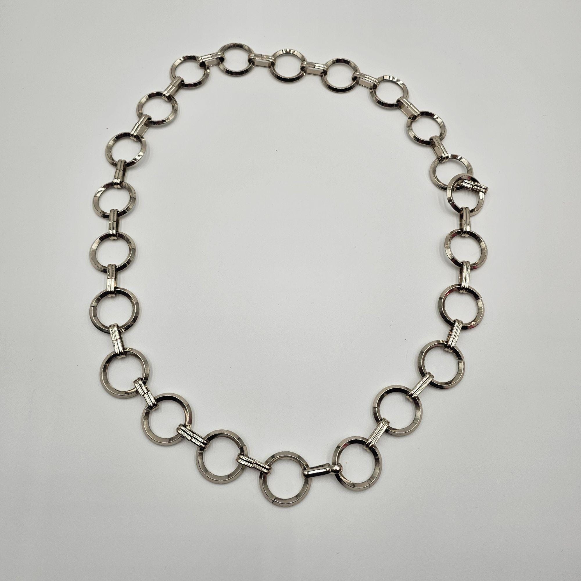 Vintage Chain Link Belt Women Silver - Etsy display picture 1