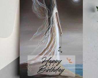 printable greeting card, 'Happy Birthday' june birthday card, printable june birthday, pearl fairy, june birthstone pearl, fairy cards, diy
