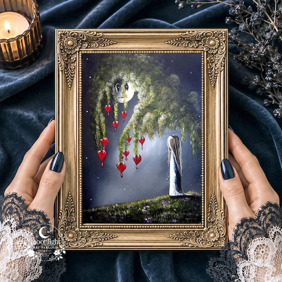 Dreamy Gothic Wall Art Romantic Bedroom Decor Dark Feminine Art Moody Fantasy Decor Bleeding Heart Art Surreal Wall Print For Woman Bedroom