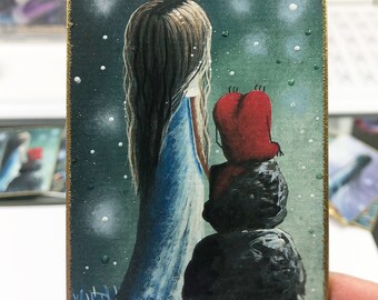 ACEO ATC, hand embellished, original art, colorful art, friends art prints, keepsake gift ideas, journal cards, miniature art, mixed media