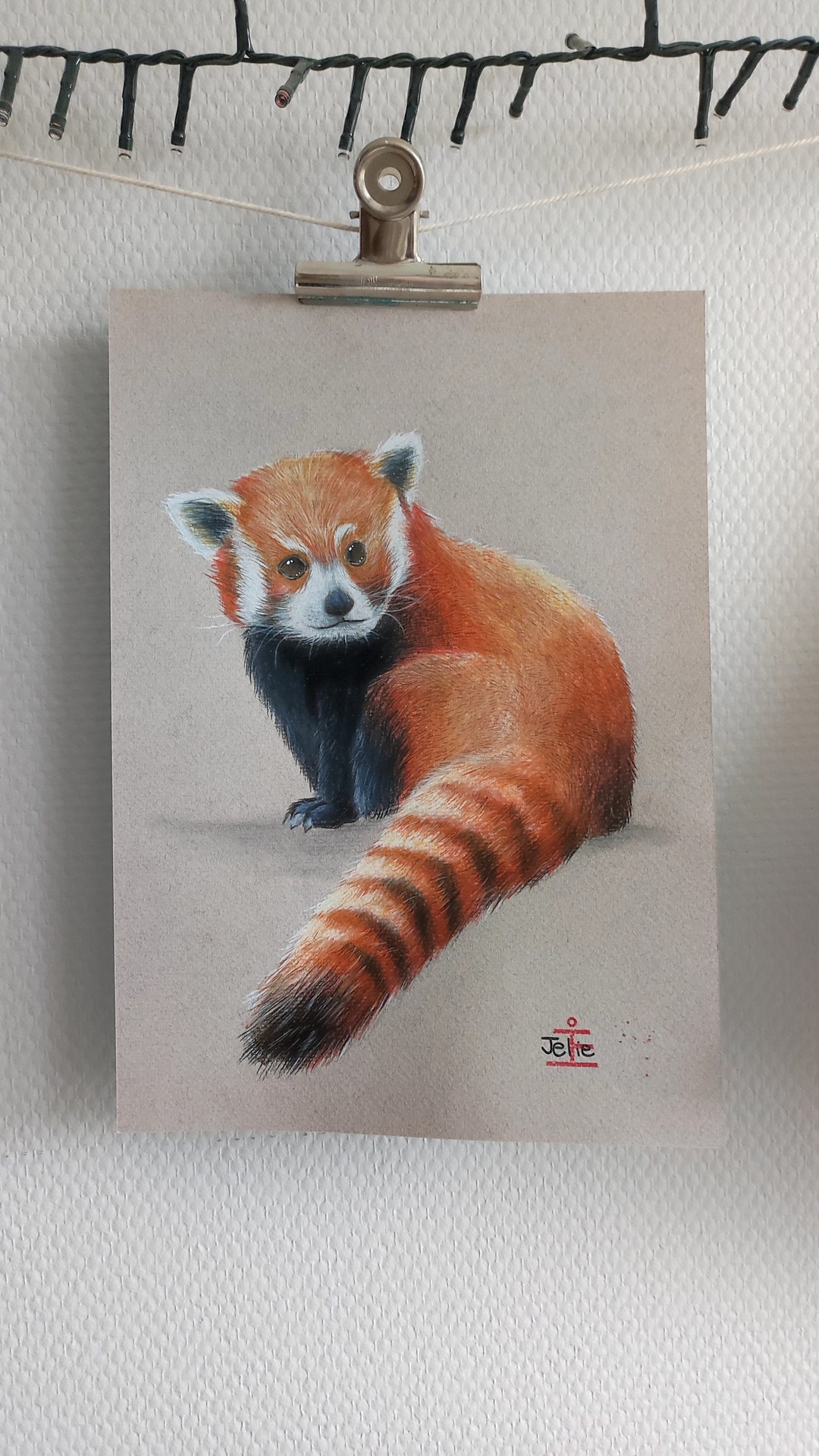 Drawing of a Red Panda, Colored Pencil - Etsy