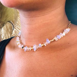 Pearl necklace "WhiteShine"-gemstone necklace-natural stone jewelry-gifts for women-white pearl necklace-summer jewelry-gift idea for her