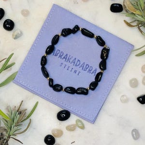 Bracelet &quot;Black Tourmaline&quot;-Tourmaline Bracelet-Gemstone Bracelet-Protection against negative energy-Healing Stone Bracelet-Gift for Her-19 cm long-Talisman