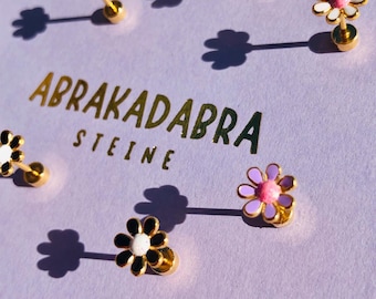 Stud earrings-18k gold-plated stud earrings-flower earrings-flower stud earrings-colorful earrings-children's stud earrings-small stud earrings-flower jewelry