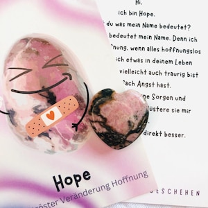 Gemstone Heart-Tumbled Stone Rhodonite-Give Hope-Soul Comforter-Encouragement-Farewell Gift-Special Party Favor-Grief Gift