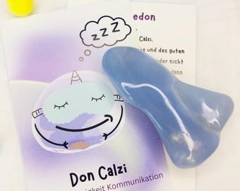 Pierre précieuse « Don Calzi » 3-5 cm - pierre de poche - pierre précieuse violette - pierre naturelle calcédoine - encouragement - porte-bonheur - cadeaux de rentrée scolaire