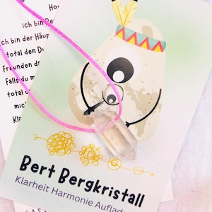 Gemstone necklace double pyramid "Bert Rock Crystal"-Rock crystal necklace-Necklace with gemstone pendant-Children's gift-Motivation-Rock crystal