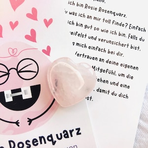 Rose quartz gemstone-gemstone heart-self-love self-confidence gifts-gift idea school cone filling-encouragement-lucky charm-talisman