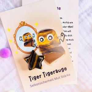 Gemstone Star &quot;Tiger Tiger&#39;s Eye&quot;-Tiger&#39;s Eye-Lucky Charm-Encouragement-Strengthen Self-Confidence-Lucky Stone-Gemstone Natural Stone-Gift Idea