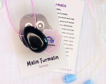 Gemstone necklace "Malin Tourmaline" - Tourmaline pendant - Encouragement - Gemstone pendant - Child protection stone - Back-to-school gift - Protective stone