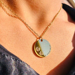 Pendant &quot;Forever with you&quot; - 18k gold-plated chain - Pendant with engraving - Link chain with pendant - 45 cm long - Filigree chain - Gift for women