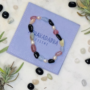 Bracelet &quot;Licorice&quot;- Tourmaline Bracelet-Gemstone Bracelet-Protection against negative energy-Mother&#39;s Day gift-Talisman-Bracelet meaning-19 cm long