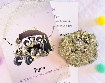 Pierre précieuse « Pyro » 3-5 cm 5-7 cm - Pyrite - Pierre protectrice - Pierre d'encouragement - Pierre porte-bonheur - Pierre de soutien - Pierre de remplissage pour cônes scolaires