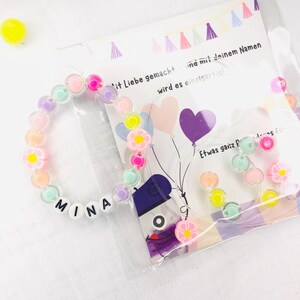 Pulsera personalizada "Flor" - Bolsa de regalo para niños - Regalos para fiestas infantiles - Kit de manualidades - Bolsa de cumpleaños - Kit de manualidades para niños