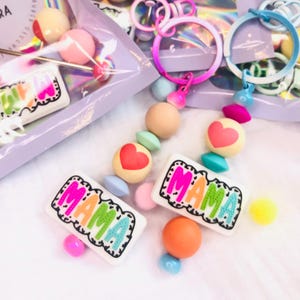 DIY keychain-party favor for mom-keyring mom-DIY set-Mother&#39;s Day gift-Mum Love-small gift for mom-gift idea
