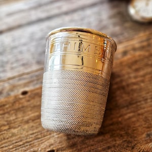 Large Victorian Silver Plate Thimble Cup by William Hutton | Antique Novelty Barware, Gentleman's Gift