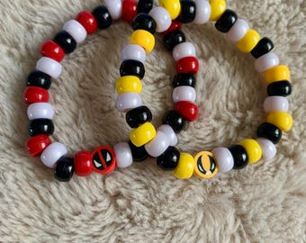 Deadpool & Wolverine Kandi bracelets | Deadpool and Wolverine matching bracelets | deadpool and wolverine jewelry