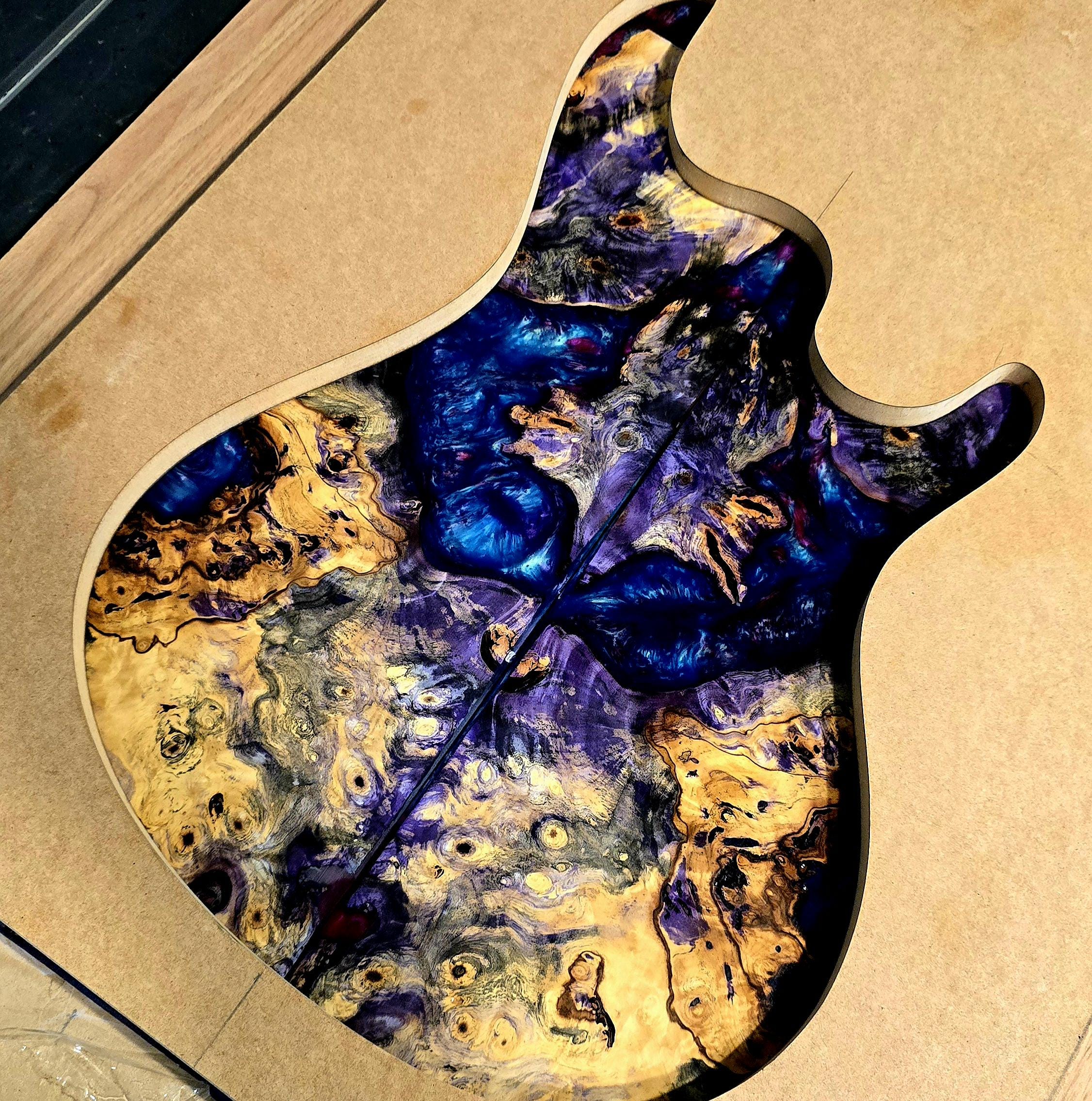 Stabilized Hybrid Burl Bookmatched Guitar Drop Top - Buckeye Burl