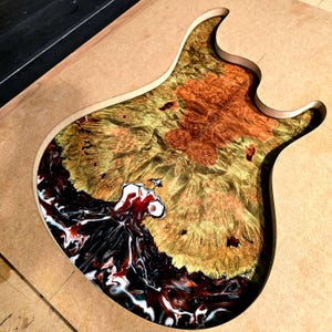 Stabilized Hybrid Burl Bookmatched Guitar Drop Top - Maple Burl - Luthier Supplies [IN STOCK]
