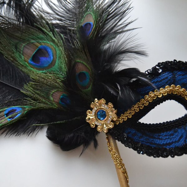 Peacock Feather venezianische Maske