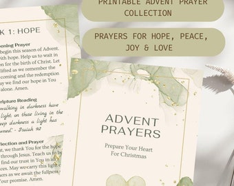 Advent Prayer Collection Christian Prayers for Hope Peace Joy and Love Printable Advent Prayers Christian Advent Catholic Advent Prayers