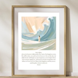 The Lord&#39;s Prayer Christian Prayers Digital Wall Art for Catholics Christian Home Decor Christian Watercolor Art Watercolor the Lords Prayer