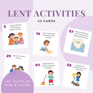 Tarjetas de actividades de Cuaresma Actividades para niños cristianos Actividades de la escuela dominical Actividades de Pascua para niños Tarjetas de las Sagradas Escrituras para imprimir