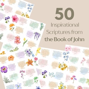 50 Cartões de Escritura do Livro de João Cartões de Oração Diária Cartões de Versículos Bíblicos para Imprimir Orações Diárias Cristãs Oração Católica