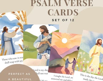Psalm Verse Cards: Watercolor Scripture, Christian Devotion (PDF)