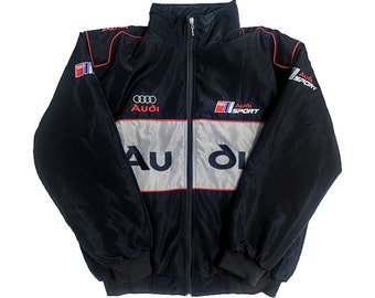 Racing Vintage Rare Street Wear Audi Fashion & Bomber, 90s Streetwear Jacket, Birthday Gift