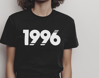 30th Birthday Black T-Shirt: 1996 Birth Year Shirt