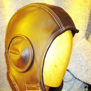 Retro Aviator Hat in Dark Brown Sheep Leather w/ Suede Lining