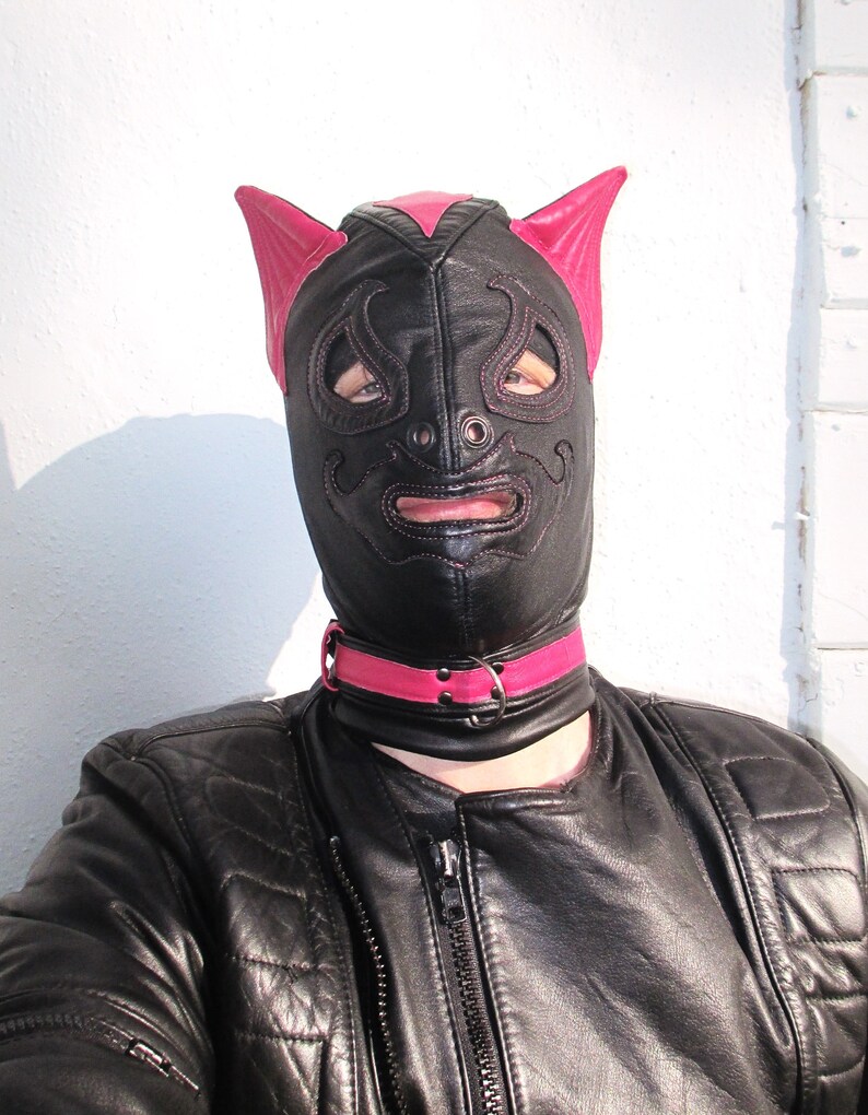 Leather Kitty Cat Full Hood Womens/ Mens for Halloween | Etsy