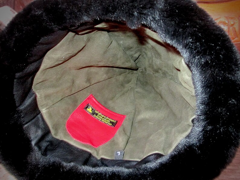 PRICE REDUCED! Mongol Red Leather Pointy Hat Studded w/ Black Furry Brim, Ertugrul Kayi Pointed Hat image 7