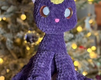 JUMBO Purple Celestial Cat Guardian Plushie - Decorative Plush