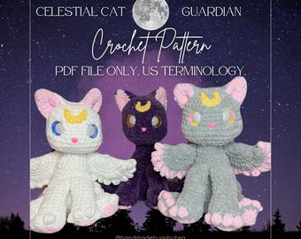 Celestial Cat Guardian Crochet Pattern (PDF only)
