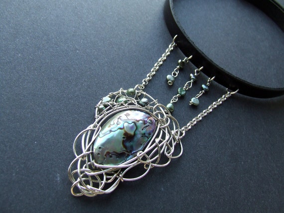Poseidon's Treasury Necklace Silver Chocker Nacklace Pearl | Etsy